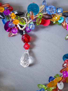 Bell'Arte Kleines buntes Perlenherz mit Kristall