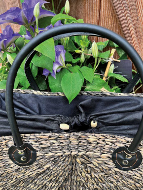 Korbtasche Shopper Kurzhenkel braun-schwarz M