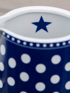 Porzellan Kaffeekanne blau weiße Punkte Krasilnikoff