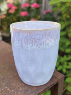 MEA Living Stoneware-Becher Kerze polarweiß