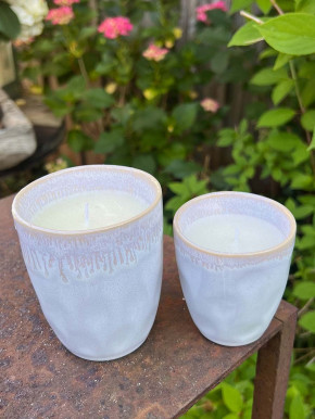 MEA Living Stoneware-Becher Kerze polarweiß