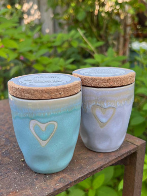 MEA Living Spicy Gewürz Steak Pfeffer 75 g Stoneware-Becher Herz türkis