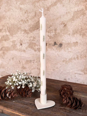 Metallherz Kerzenhalter schmale Stabkerze Madleys creme