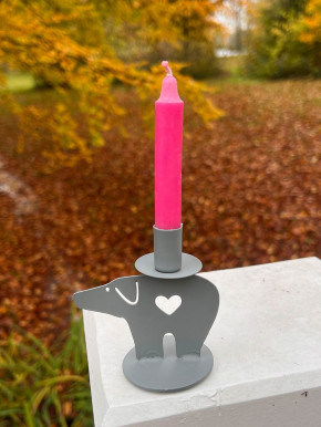 Metallschweinchen Kerzenhalter schmale Stabkerze Madleys H8.5