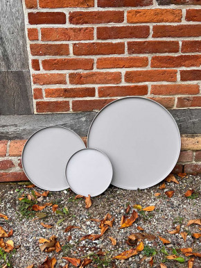 Metall-Tablett Teller hellgrau taupe D50