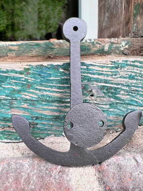 Metall Garderobenhaken Anker grau Shabby maritim H12