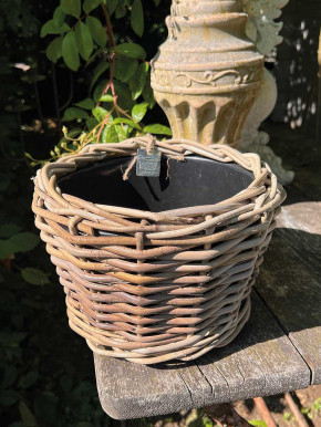 Rattan Pflanzkorb mit Einsatz H18