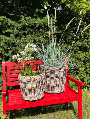 Rattan Pflanzkorb mit Einsatz H35