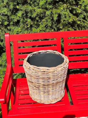 Rattan Pflanzkorb mit Einsatz H35