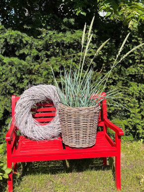 Rattan Pflanzkorb mit Einsatz H43