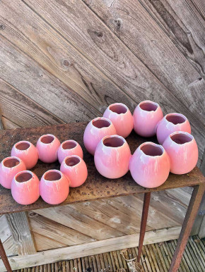 Porzellan Eierkranz Osterkranz Vase Vasenkranz rosa D27