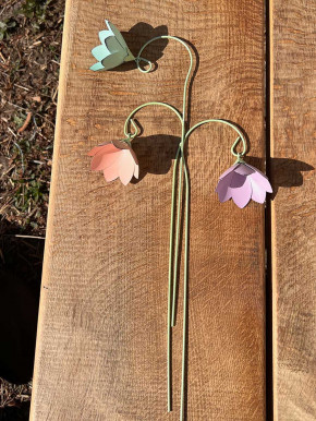 Metallblumen Gartenstecker Gartenpicker H35 coral