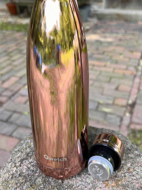 Qwetch Isotherme Flasche rosa-gold-metallic 500ml