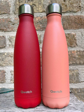 Qwetch Isotherme Flasche matt Pfirsich 500ml