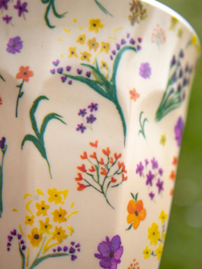 Rice Melamin Becher creme bunte Wildblumen