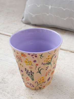 Rice Melamin Becher creme bunte Wildblumen