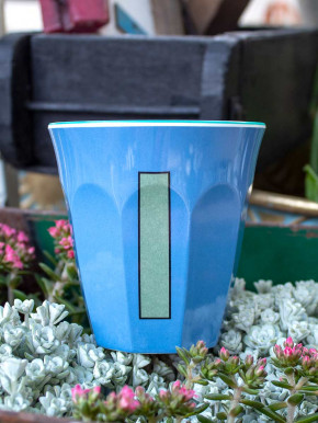 Rice Melamin Becher mittelblau Buchstabe I