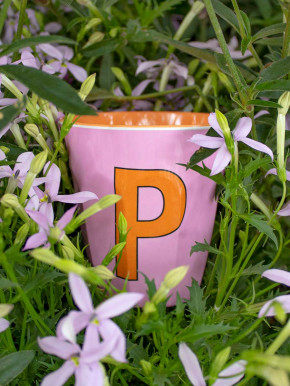 Rice Melamin Becher rosa Buchstabe P