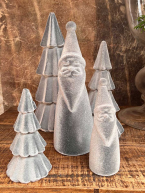 Samt Santa Tasko beflockt grau H18