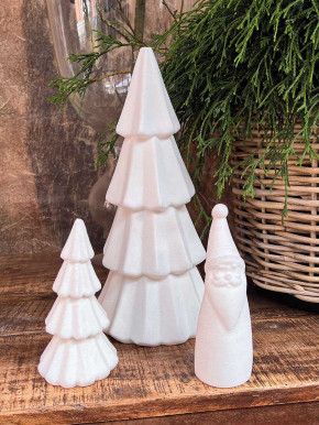 Samt Santa Tasko beflockt weiss H18