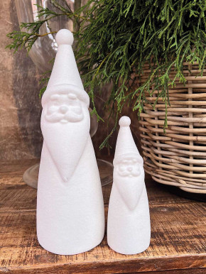 Samt Santa Tasko beflockt weiss H30
