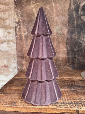 Samt Tannenbaum Tasko beflockt dunkelbraun H35