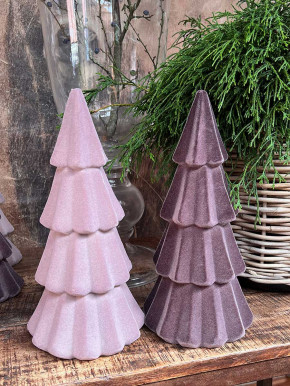 Samt Tannenbaum Tasko beflockt graubraun H35