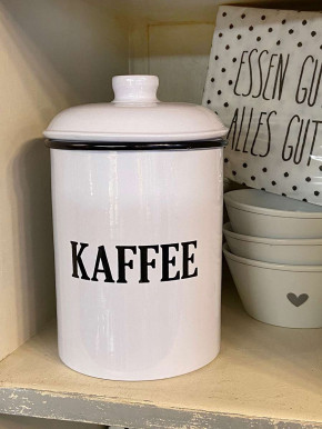 Emaille Vorratsdose Kaffee weiß San Marco H20