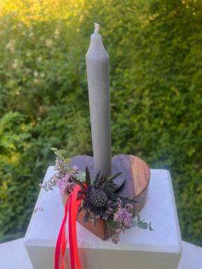 Holzherz Kerzenhalter