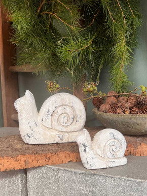 Große Deko-Schnecke Vintage Zement Elli H15