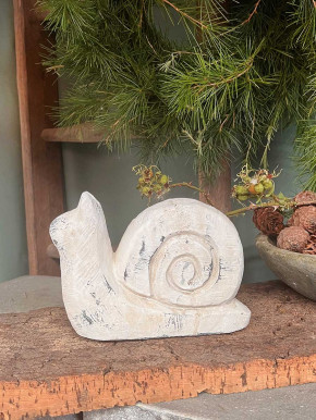 Große Deko-Schnecke Vintage Zement Elli H15