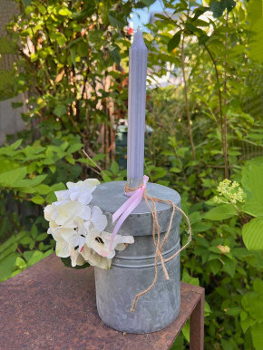 Zink Becher mit Henkel Kerzenhalterdeckel H17