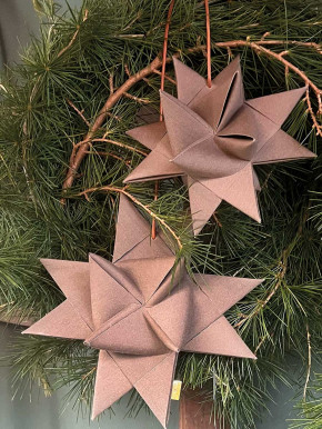 Stjernefabrikken Segeltuch Canvas Fröbelstern taupe 2er Türset