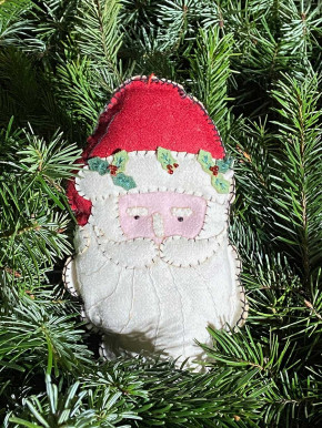 Stoff Santakopf Sinter Weihnachtsmann Anhänger rote Mütze H21