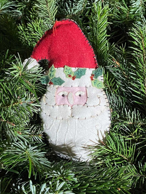 Stoff Santakopf Sinter Weihnachtsmann Anhänger Zipfelmütze H21