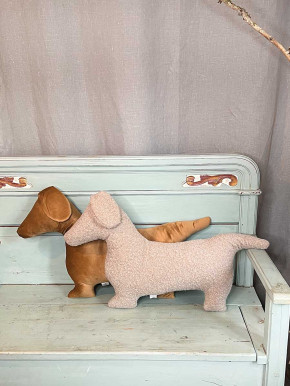 Kuschelkissen Hund flauschig graubraun