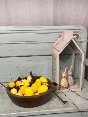 12er Pack Hühner-Eier gelb lackiert H6