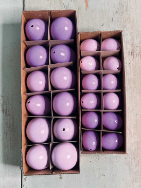 12er Pack Gänse-Eier lila lackiert H8