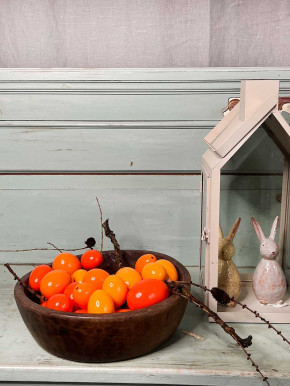 12er Pack Hühner-Eier orange lackiert H6