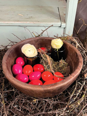 12er Pack Hühner-Eier orange rot pink lackiert H6