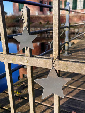Metallstern silber Stern L zum Aufhängen D15