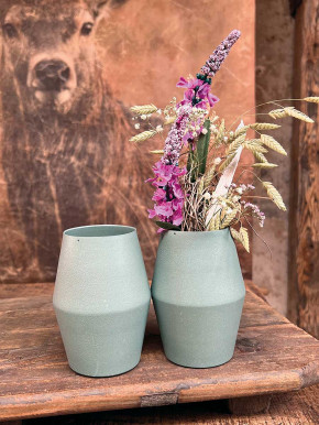 Metallvase Carol grün H12 D9