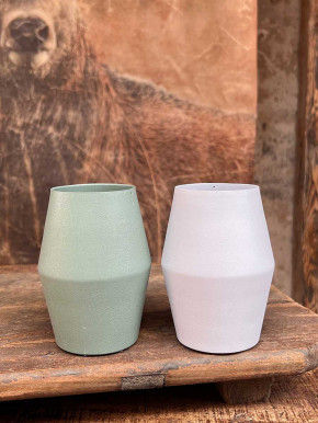 Metallvase Carol weiß H12 D9