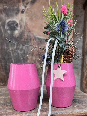 Metallvase Carol pink H12 D9