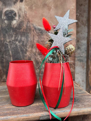 Metallvase Carol rot H12 D9