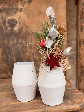 Metallvase Carol weiß H12 D9