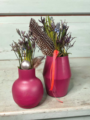 Metallvase Carol pink H12 D9