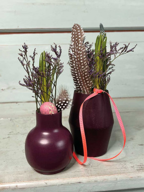 Metallvase Carol plum bauchig H10 D8