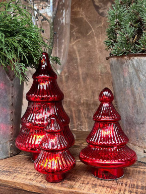 Glas Tanne Sitia rot glänzend H30