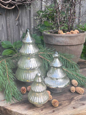 Glas Tanne Sitia Bauernsilber silber glänzend H30